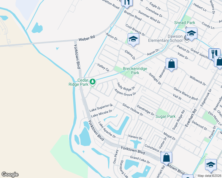 map of restaurants, bars, coffee shops, grocery stores, and more near 7305 Ivyridge Street in Corpus Christi
