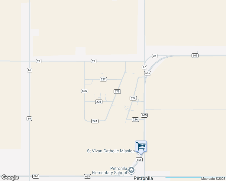 map of restaurants, bars, coffee shops, grocery stores, and more near 2574 County Road 67B in Robstown