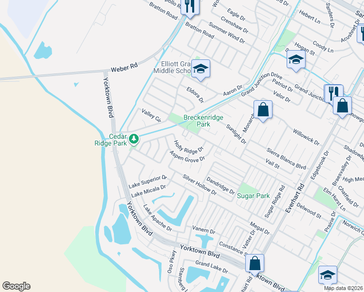 map of restaurants, bars, coffee shops, grocery stores, and more near 4325 Liana Lane in Corpus Christi