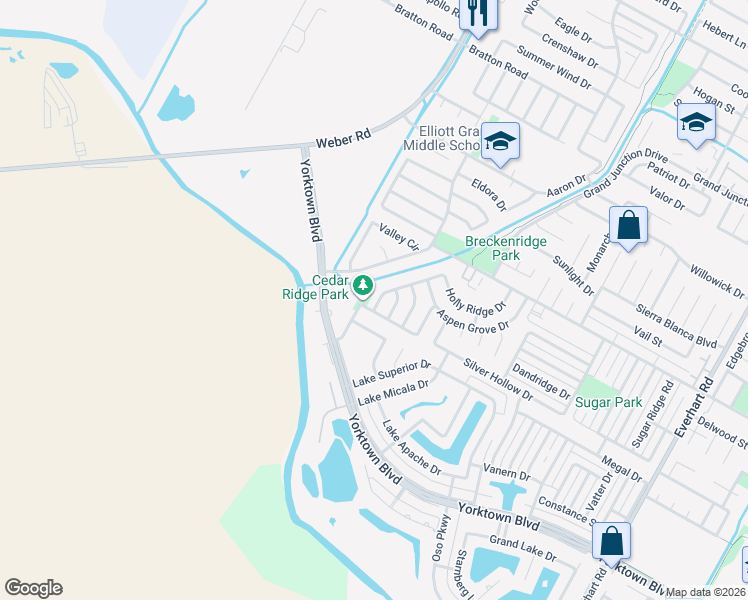 map of restaurants, bars, coffee shops, grocery stores, and more near 7322 Sun Valley Drive in Corpus Christi
