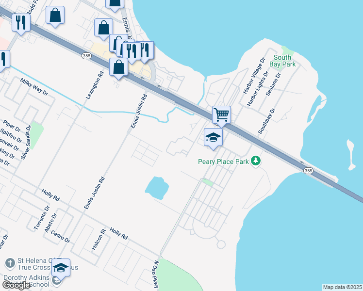map of restaurants, bars, coffee shops, grocery stores, and more near 8033 South Padre Island Drive in Corpus Christi