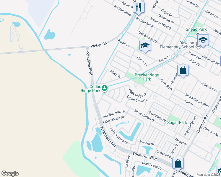 map of restaurants, bars, coffee shops, grocery stores, and more near 7322 Sun Valley Drive in Corpus Christi