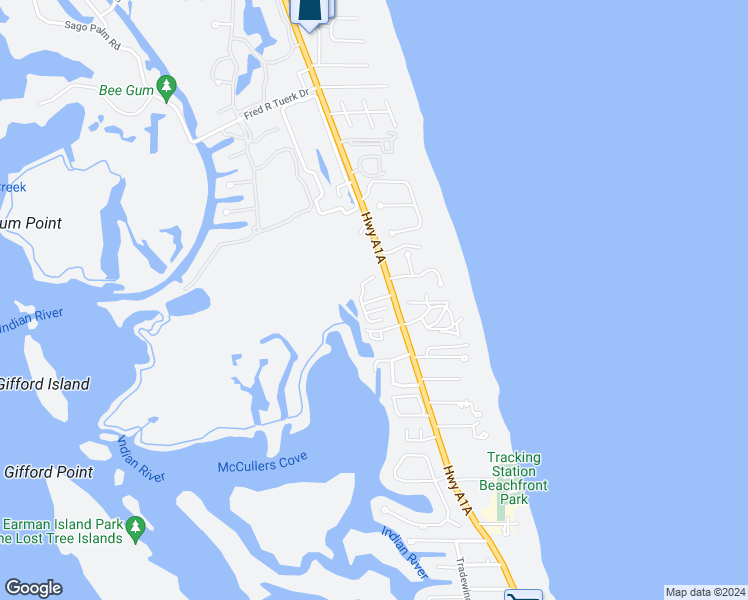 map of restaurants, bars, coffee shops, grocery stores, and more near 121 Peppertree Drive in Indian River Shores