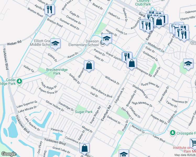map of restaurants, bars, coffee shops, grocery stores, and more near 7010 Keystone Drive in Corpus Christi