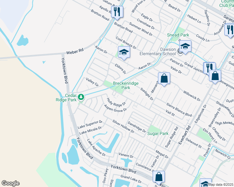 map of restaurants, bars, coffee shops, grocery stores, and more near 4325 Liana Lane in Corpus Christi
