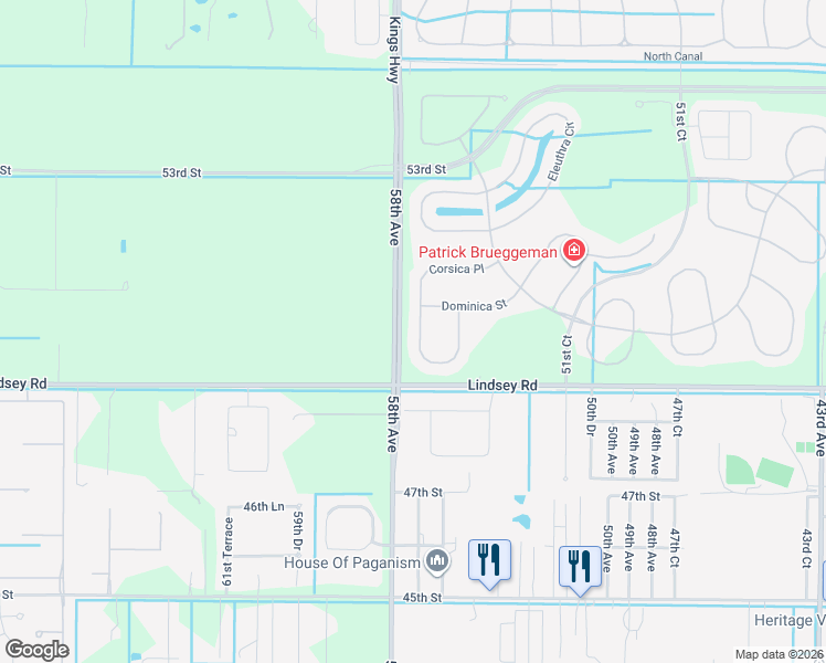 map of restaurants, bars, coffee shops, grocery stores, and more near 5000 Corsica Square in Vero Beach