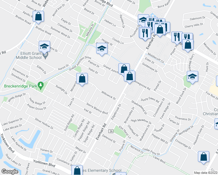 map of restaurants, bars, coffee shops, grocery stores, and more near 6947 Everhart Road in Corpus Christi
