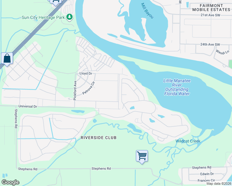 map of restaurants, bars, coffee shops, grocery stores, and more near 3701 Nazimova Avenue in Ruskin