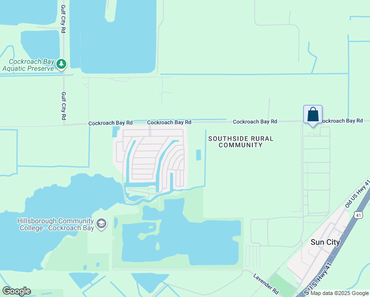 map of restaurants, bars, coffee shops, grocery stores, and more near 3939 Leilani Lane in Ruskin
