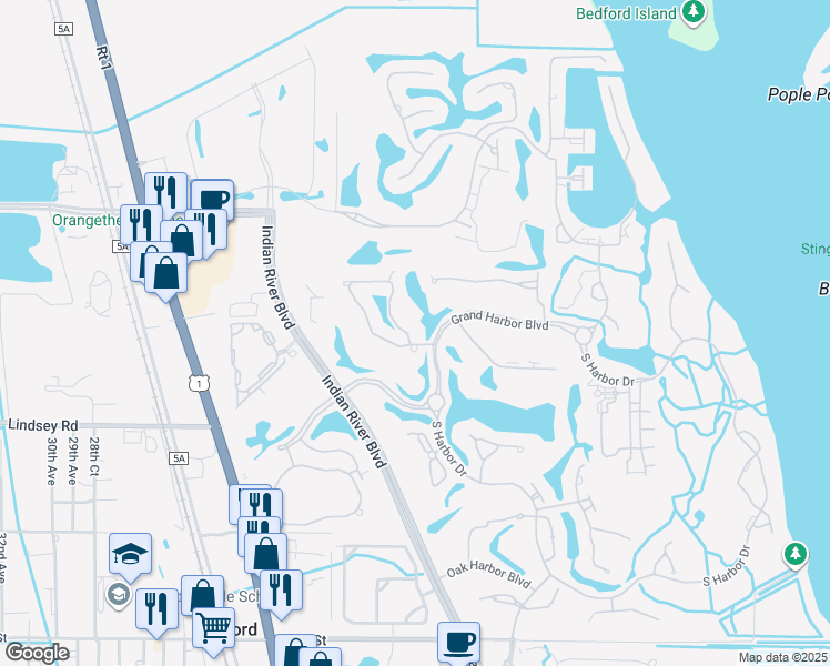 map of restaurants, bars, coffee shops, grocery stores, and more near 1769 Victoria Circle in Vero Beach