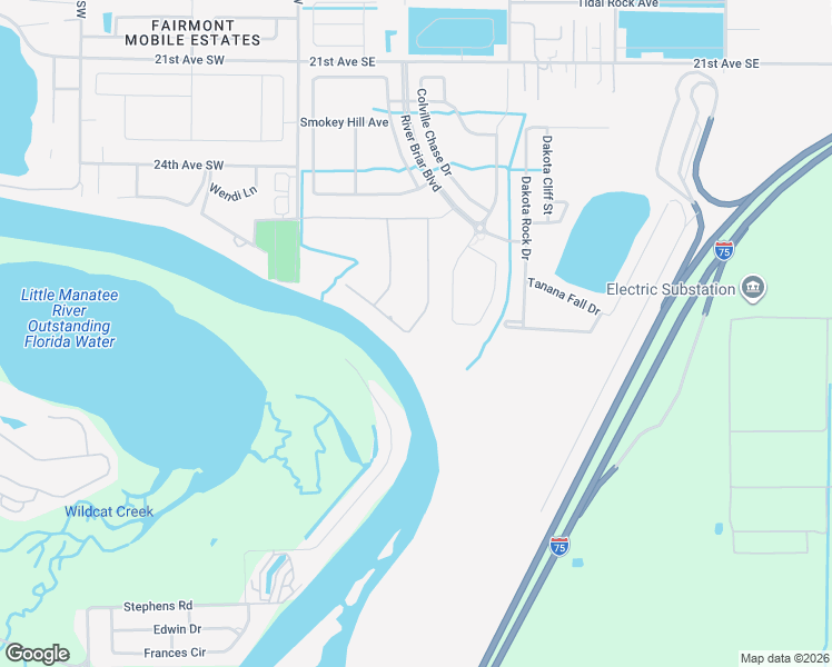 map of restaurants, bars, coffee shops, grocery stores, and more near 2504 Cumberland Cliff Drive in Ruskin