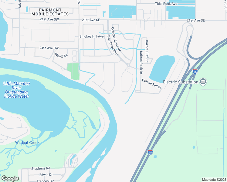 map of restaurants, bars, coffee shops, grocery stores, and more near 2432 Cumberland Cliff Drive in Ruskin