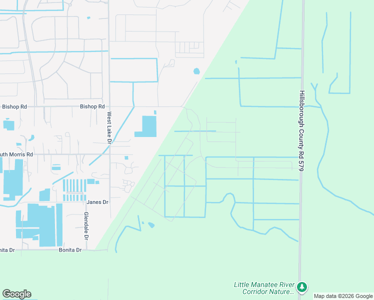 map of restaurants, bars, coffee shops, grocery stores, and more near 5821 Bishop Road in Wimauma