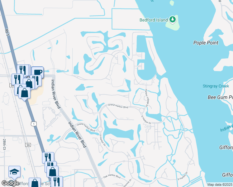 map of restaurants, bars, coffee shops, grocery stores, and more near 1429 Saint Davids Lane in Vero Beach