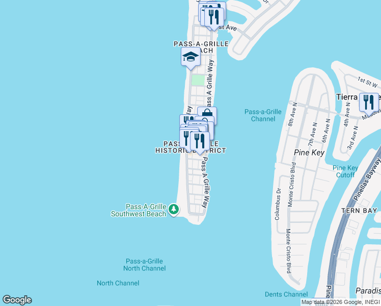 map of restaurants, bars, coffee shops, grocery stores, and more near in St. Petersburg