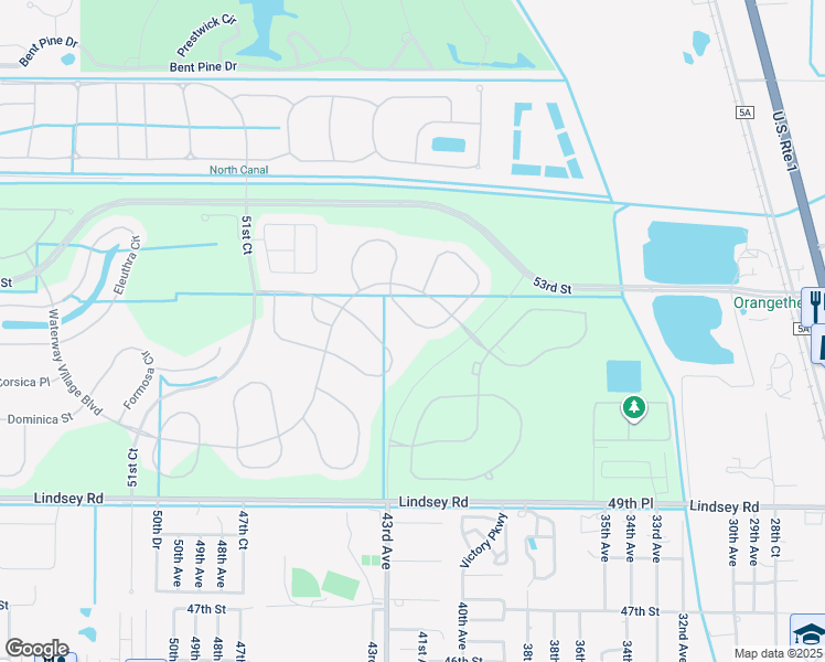 map of restaurants, bars, coffee shops, grocery stores, and more near 4143 Strickland Way in Vero Beach