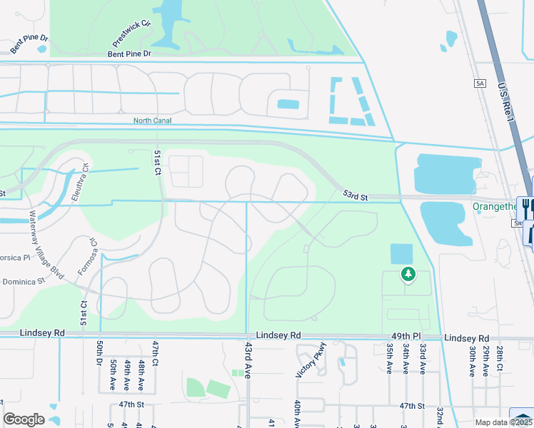 map of restaurants, bars, coffee shops, grocery stores, and more near 4143 Strickland Way in Vero Beach