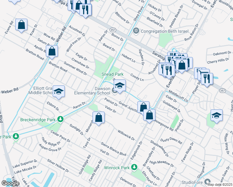 map of restaurants, bars, coffee shops, grocery stores, and more near 4610 Patriot Drive in Corpus Christi