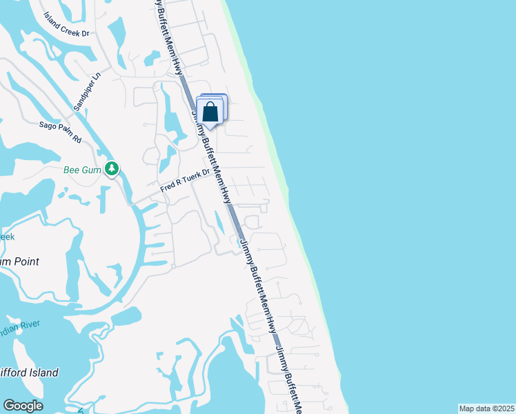map of restaurants, bars, coffee shops, grocery stores, and more near 5836 Florida A1A in Indian River Shores
