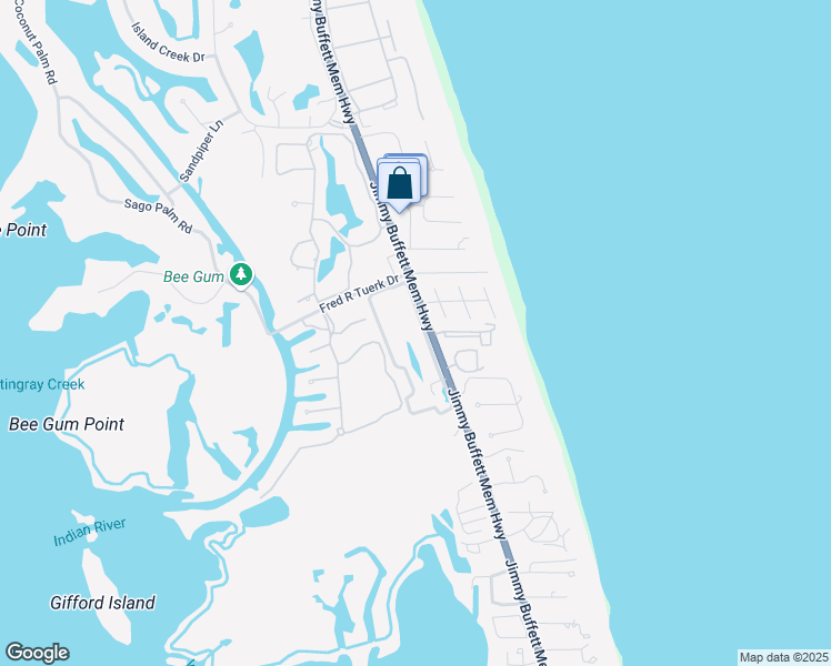 map of restaurants, bars, coffee shops, grocery stores, and more near 127 East Park Shores Circle in Vero Beach