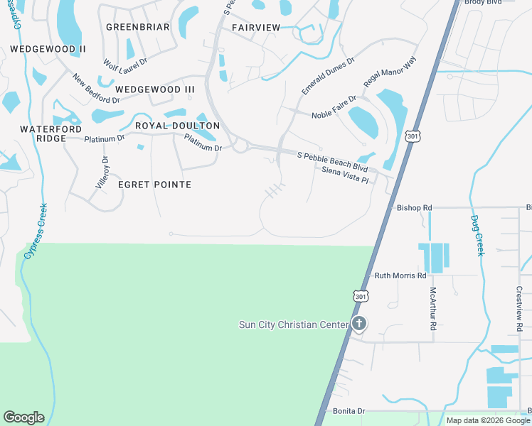 map of restaurants, bars, coffee shops, grocery stores, and more near 1420 Emerald Dunes Drive in Sun City Center