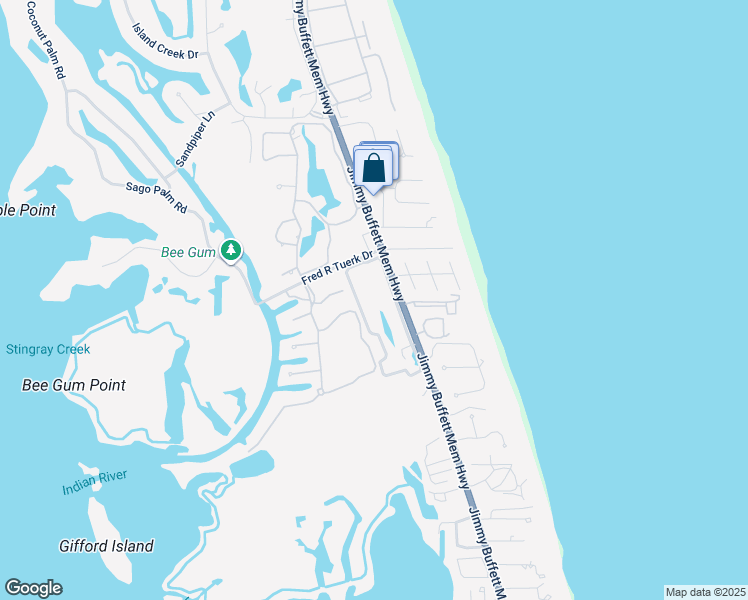 map of restaurants, bars, coffee shops, grocery stores, and more near 129 East Park Shores Circle in Indian River Shores