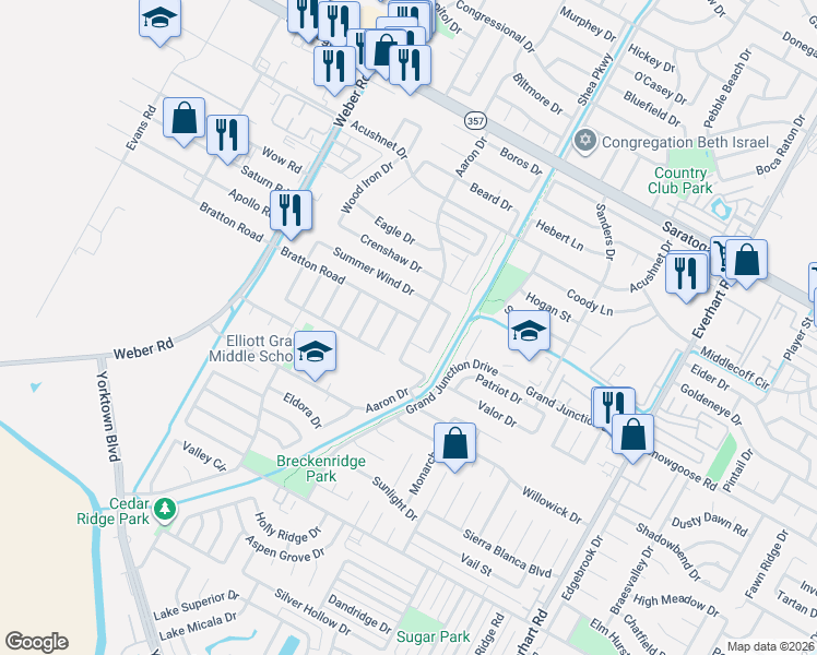 map of restaurants, bars, coffee shops, grocery stores, and more near 6917 Arron Drive in Corpus Christi