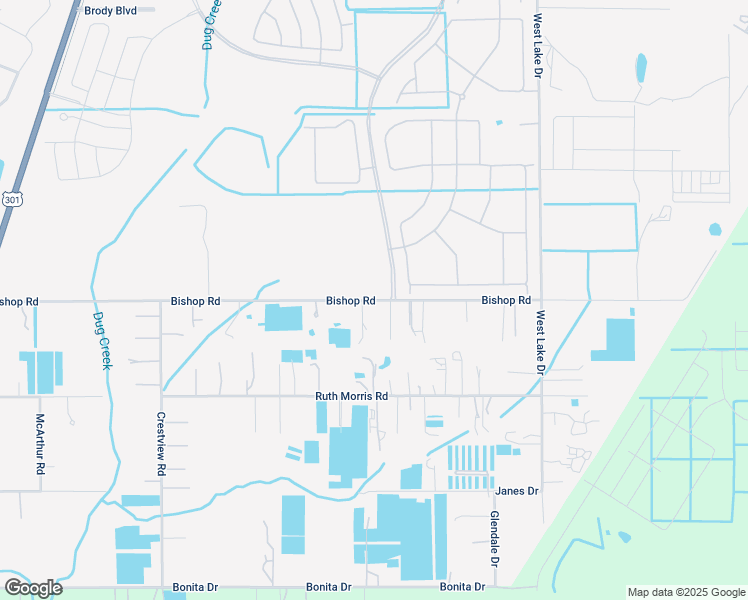 map of restaurants, bars, coffee shops, grocery stores, and more near 5384 Bishop Road in Wimauma