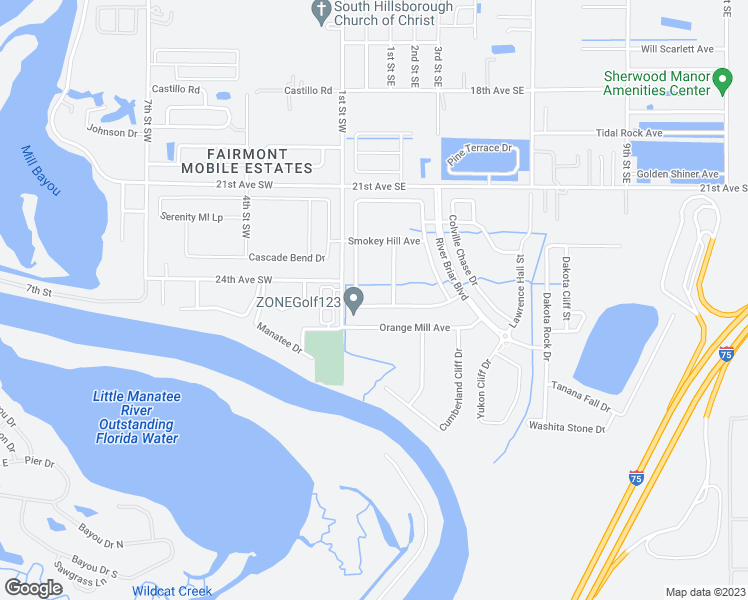 map of restaurants, bars, coffee shops, grocery stores, and more near 2346 Roanoke Springs Drive in Ruskin