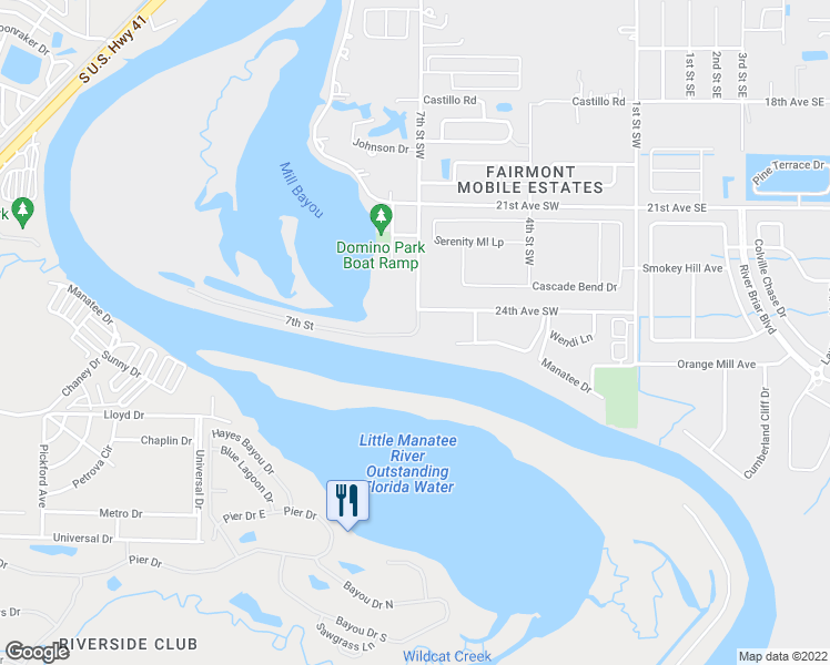 map of restaurants, bars, coffee shops, grocery stores, and more near 2808 7th Street Southwest in Ruskin