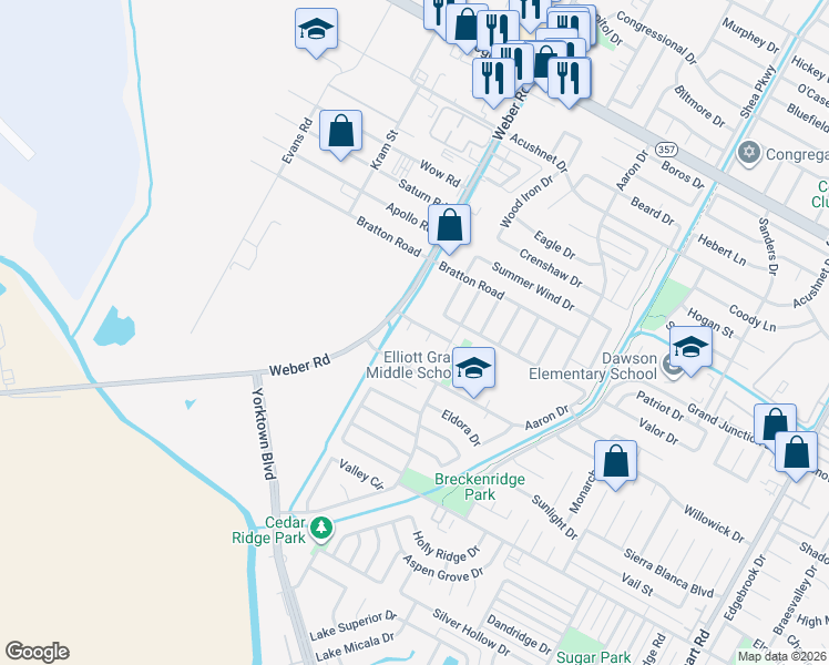 map of restaurants, bars, coffee shops, grocery stores, and more near 7040 Carmer Circle in Corpus Christi