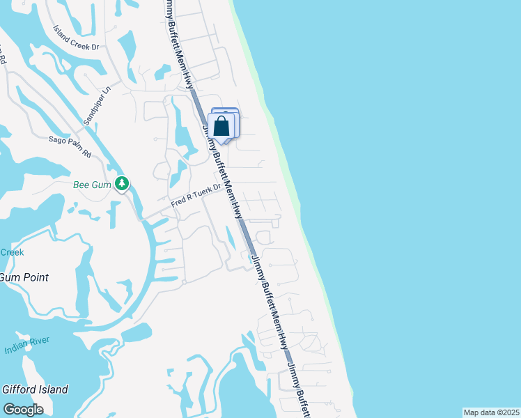 map of restaurants, bars, coffee shops, grocery stores, and more near 5836 Florida A1A in Indian River Shores