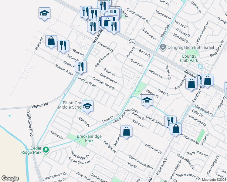 map of restaurants, bars, coffee shops, grocery stores, and more near 4335 Summer Wind Drive in Corpus Christi