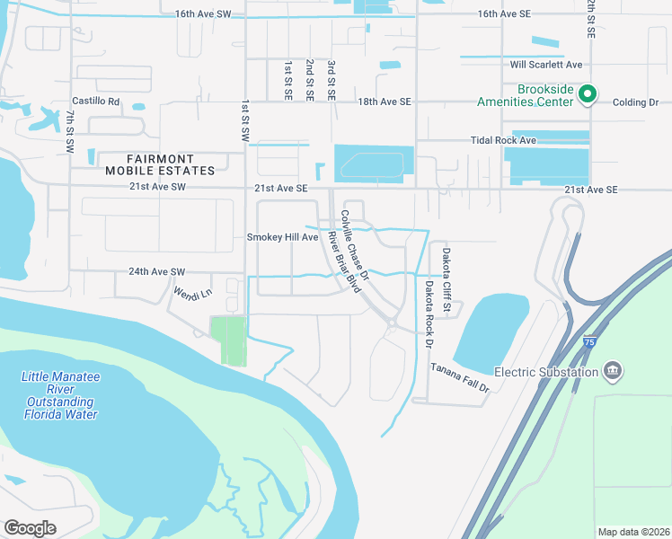 map of restaurants, bars, coffee shops, grocery stores, and more near 2113 Roanoke Springs Drive in Ruskin