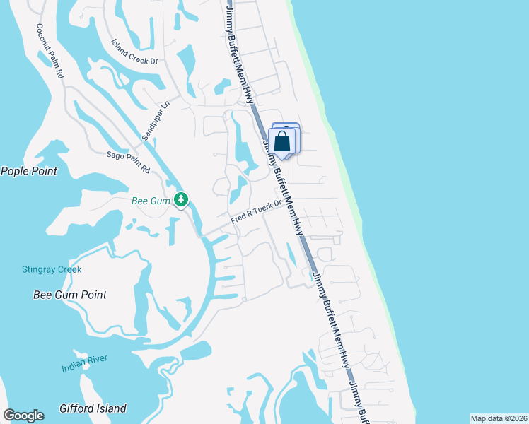 map of restaurants, bars, coffee shops, grocery stores, and more near 6001 Florida A1A in Indian River Shores
