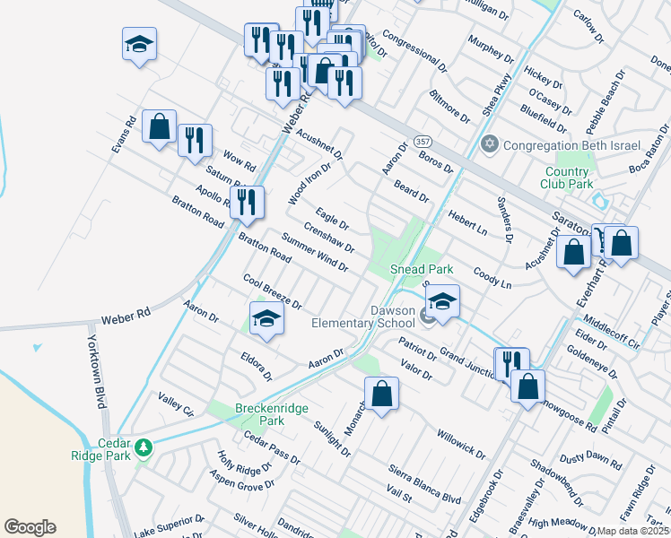 map of restaurants, bars, coffee shops, grocery stores, and more near 4335 Summer Wind Drive in Corpus Christi