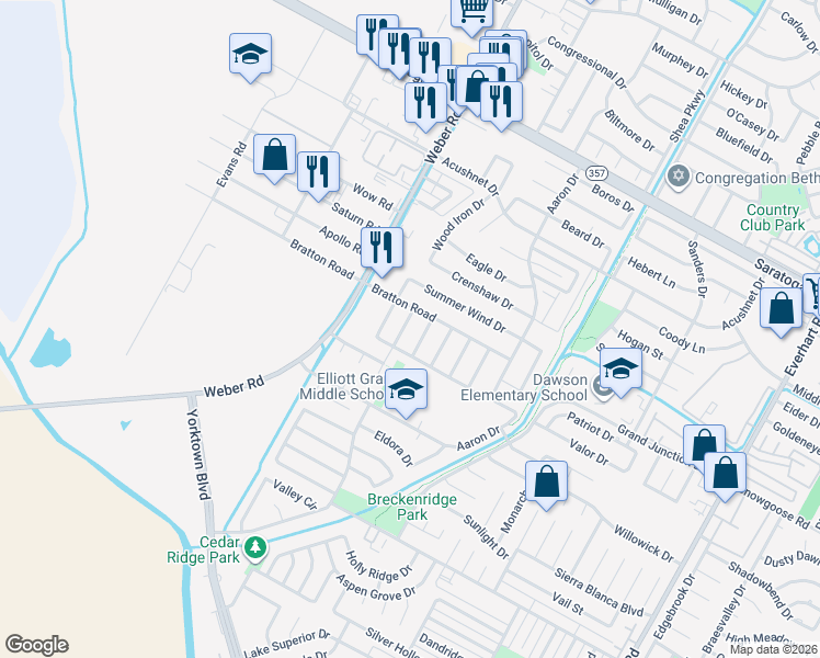 map of restaurants, bars, coffee shops, grocery stores, and more near 6918 Anastasia Drive in Corpus Christi