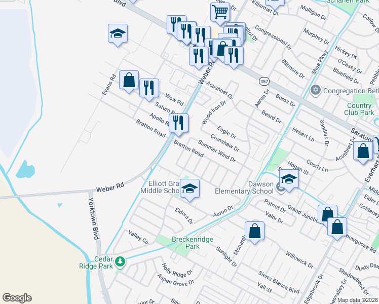 map of restaurants, bars, coffee shops, grocery stores, and more near 6918 Anastasia Drive in Corpus Christi