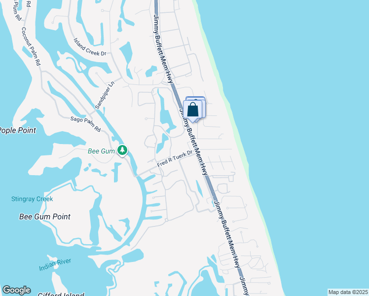 map of restaurants, bars, coffee shops, grocery stores, and more near 6001 Florida A1A in Indian River Shores