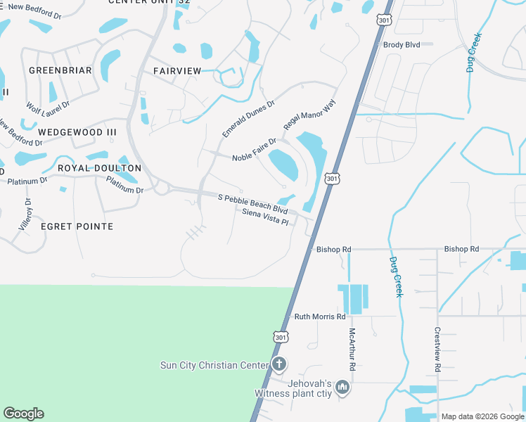 map of restaurants, bars, coffee shops, grocery stores, and more near 325 Siena Vista Place in Sun City Center