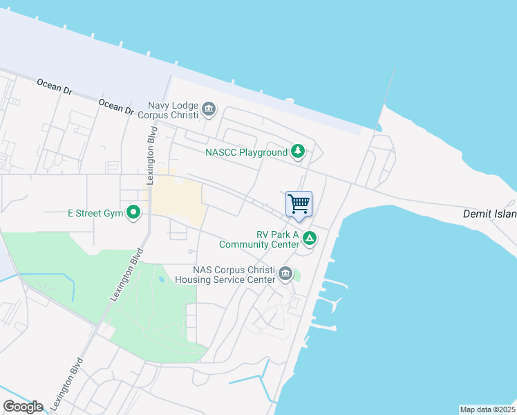 map of restaurants, bars, coffee shops, grocery stores, and more near 2-16 D Street in Corpus Christi