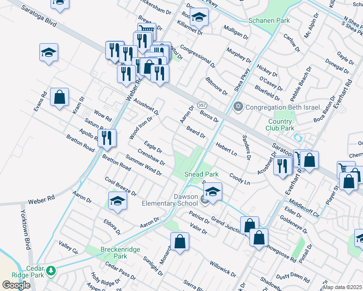 map of restaurants, bars, coffee shops, grocery stores, and more near 4218 Acushnet Drive in Corpus Christi
