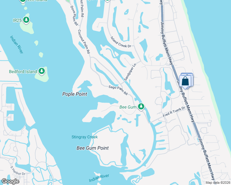 map of restaurants, bars, coffee shops, grocery stores, and more near 105 Sago Palm Road in Vero Beach