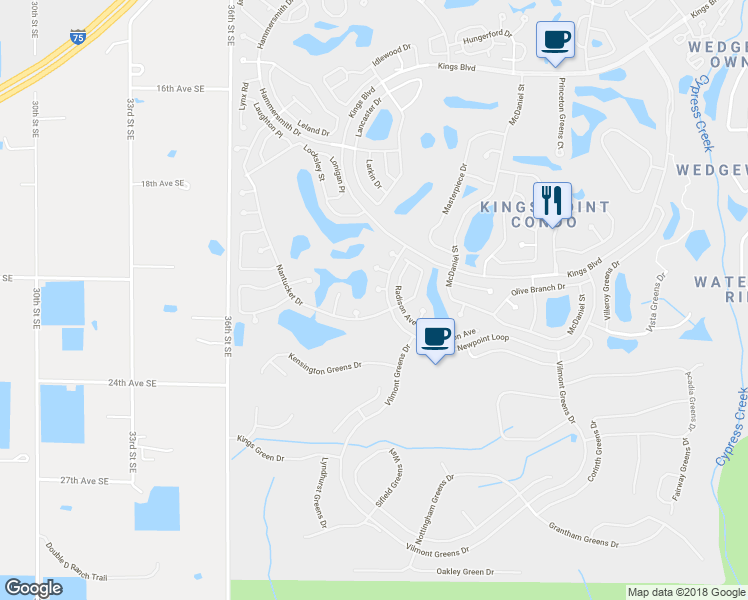 map of restaurants, bars, coffee shops, grocery stores, and more near 2213 Nantucket Drive in Sun City Center