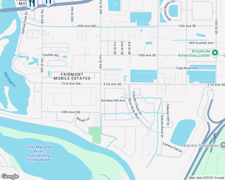 map of restaurants, bars, coffee shops, grocery stores, and more near 2236 Roanoke Springs Drive in Ruskin