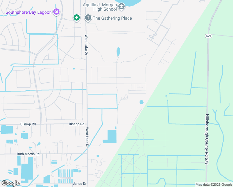 map of restaurants, bars, coffee shops, grocery stores, and more near 5804 Bishop Road in Wimauma