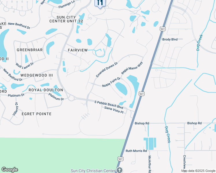 map of restaurants, bars, coffee shops, grocery stores, and more near 435 Noble Faire Drive in Sun City Center