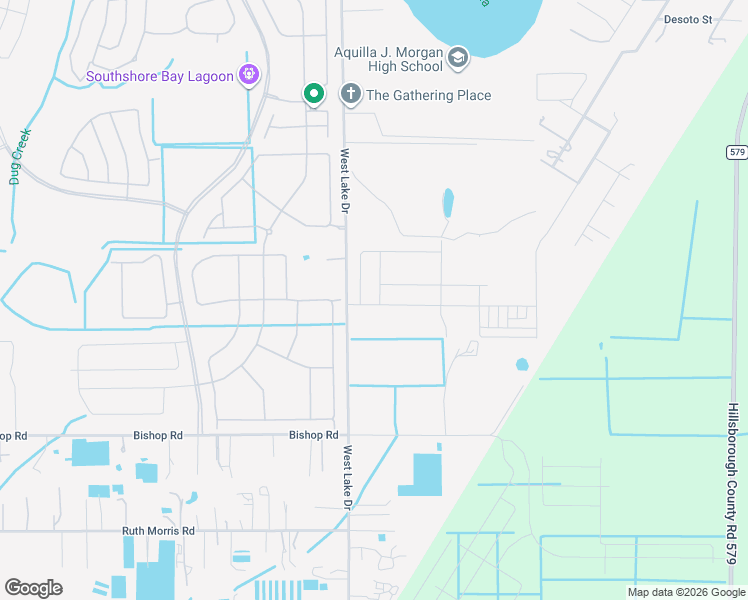 map of restaurants, bars, coffee shops, grocery stores, and more near 5808 Bishop Road in Wimauma