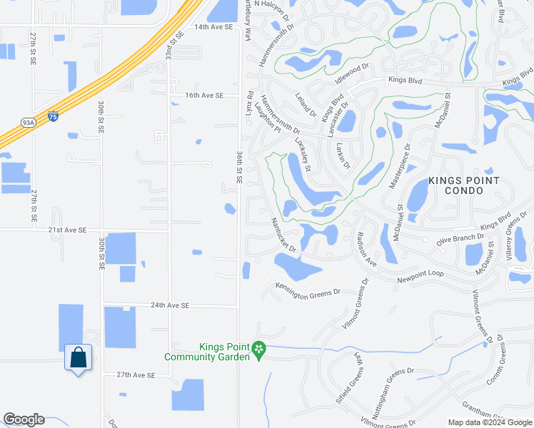 map of restaurants, bars, coffee shops, grocery stores, and more near 2404 Old Nantucket Court in Sun City Center