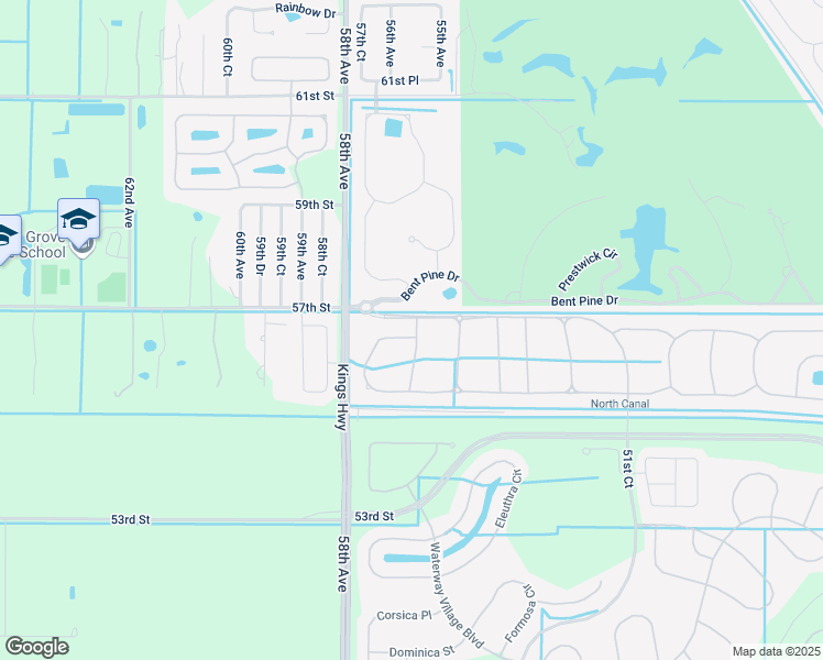 map of restaurants, bars, coffee shops, grocery stores, and more near 5570 57th Way in Vero Beach